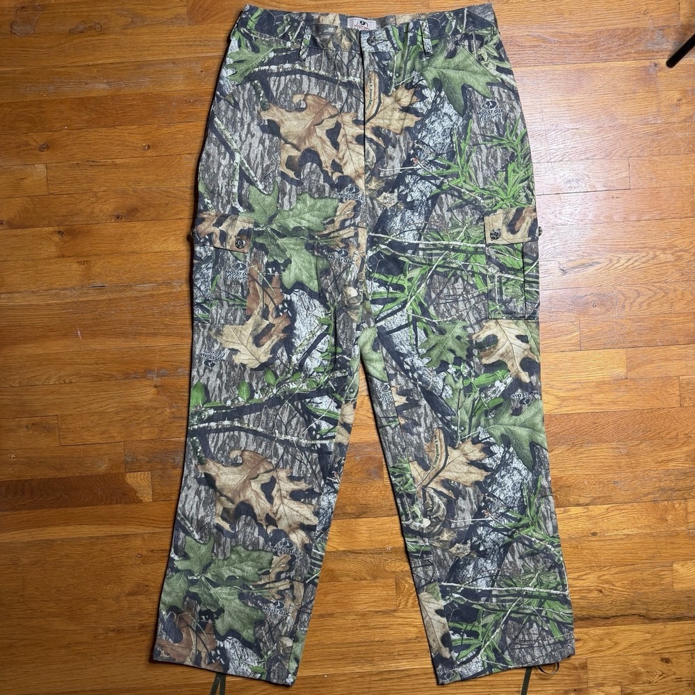 VNTG Mossy Oak Camo Cargo Pants Men L Style 0005 Obsession Hunting Camouflage